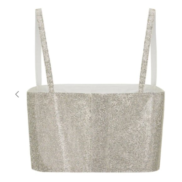 Shira Silver Rhinestone Crop Top - Picture 6 of 6